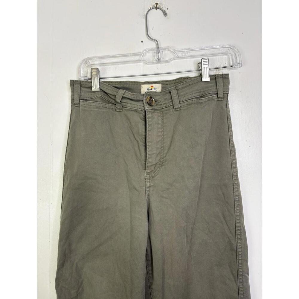 Marine Layer Pants Womens Size 4 Wide Leg Brigette High Waisted Olive Green - Picture 6 of 10